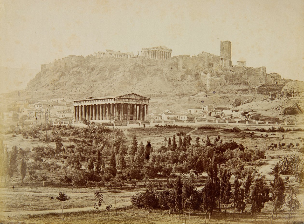 View of the Theseion with the Acropolis in the distance av Moraites Petros
