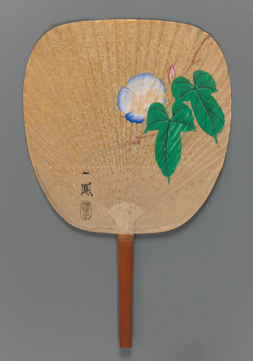Morning Glory (recto), c.1870 (bläck, färg och guldfläckar på papper) av Mori Ippo