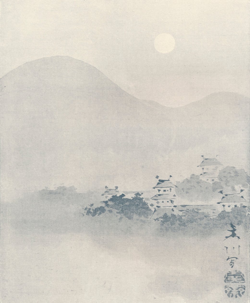 Evening Mist in the Valley, c1801 av Mori Sosen