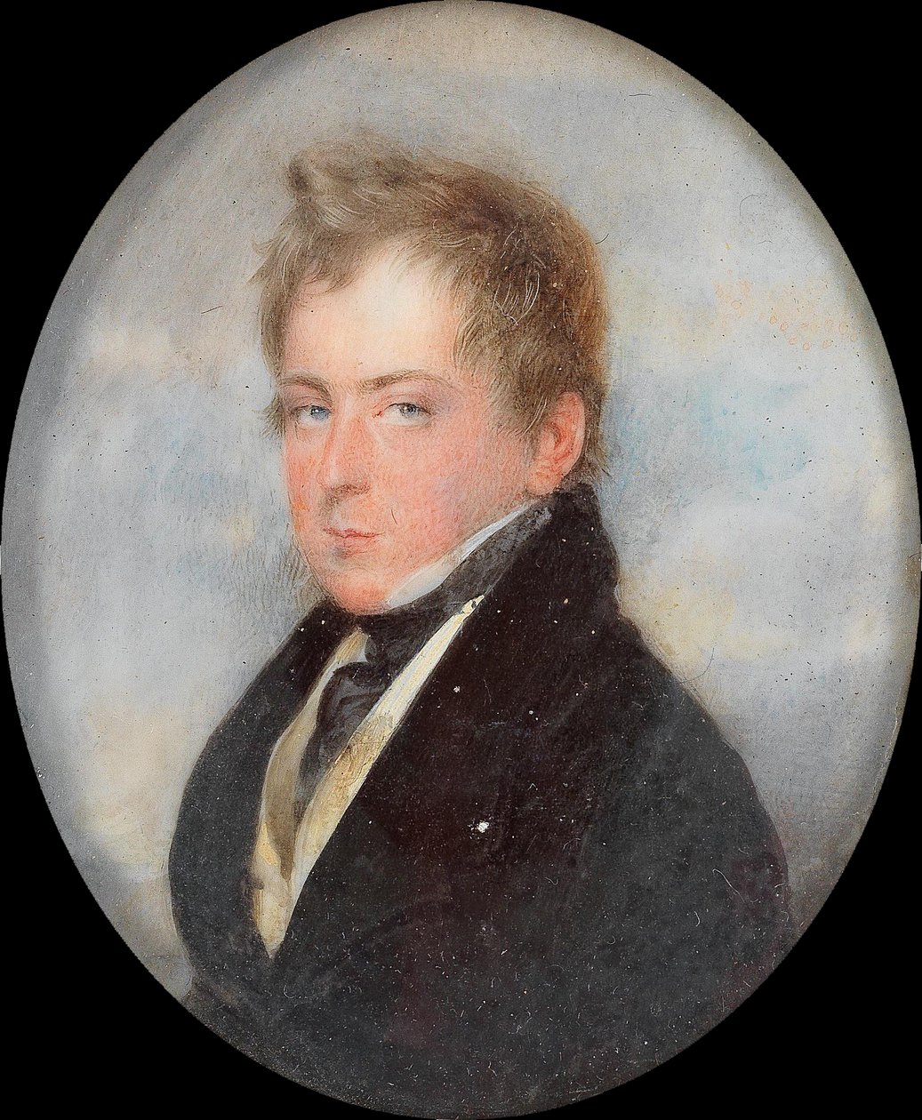  Bildnis des Nikolaus Graf Palffy Erdod in schwarzem RocknEnglish: Portrait of Count Nicolaus Palffy Erdod in a black jacketn av Moritz Michael Daffinger