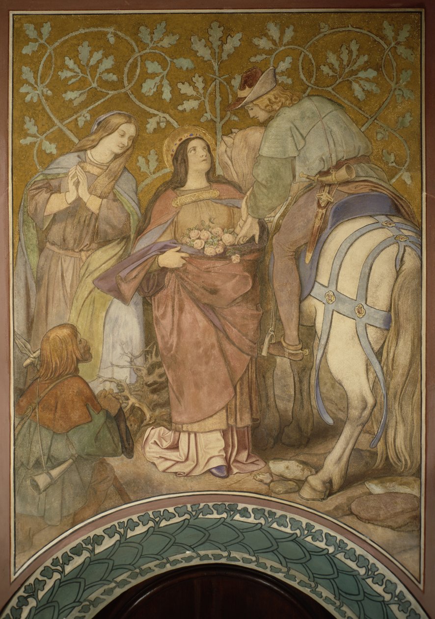 The Rose Miracle, ca. 1855 sverige av Moritz Ludwig von Schwind