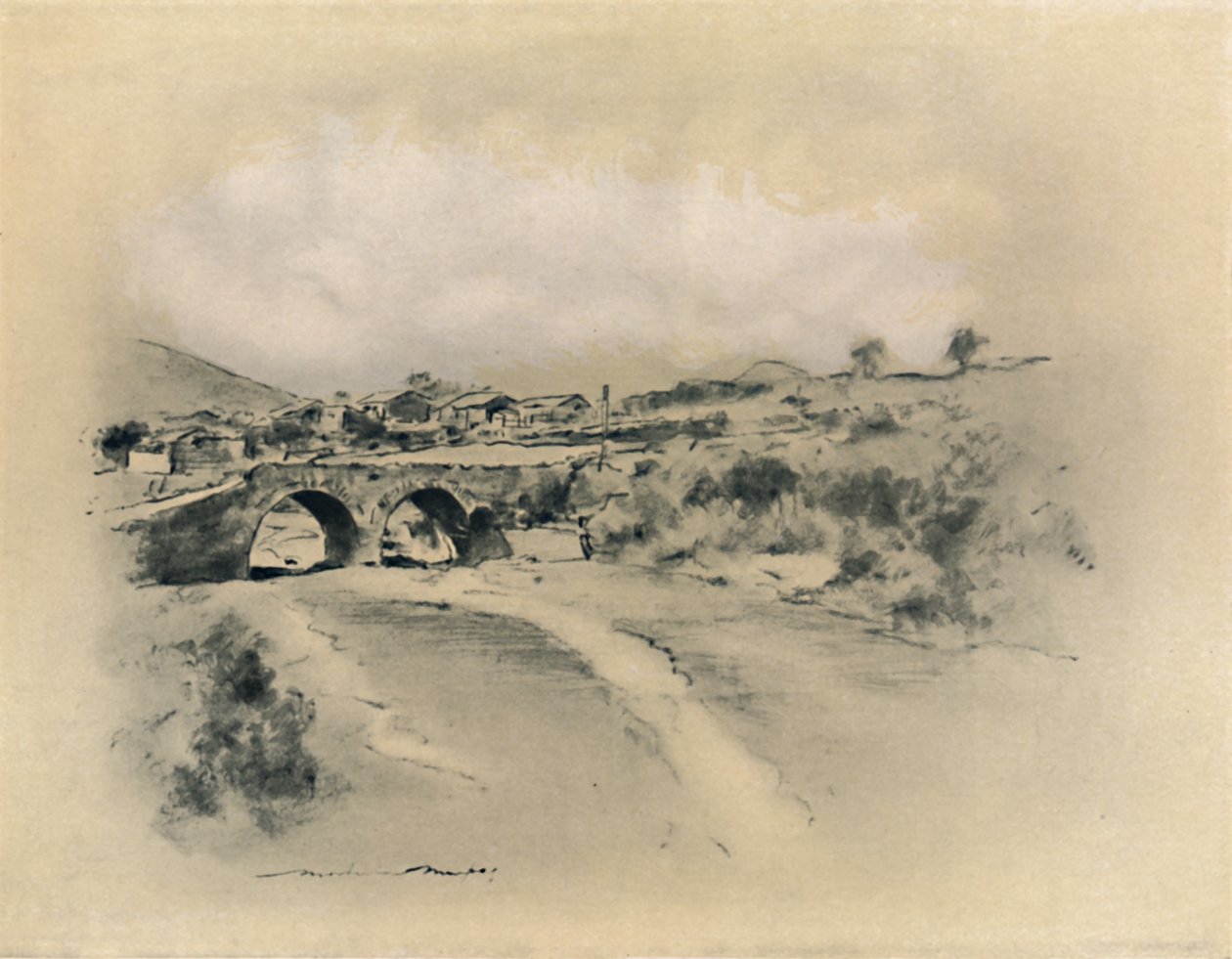 "En mexikansk by", 1903 av Mortimer L Menpes