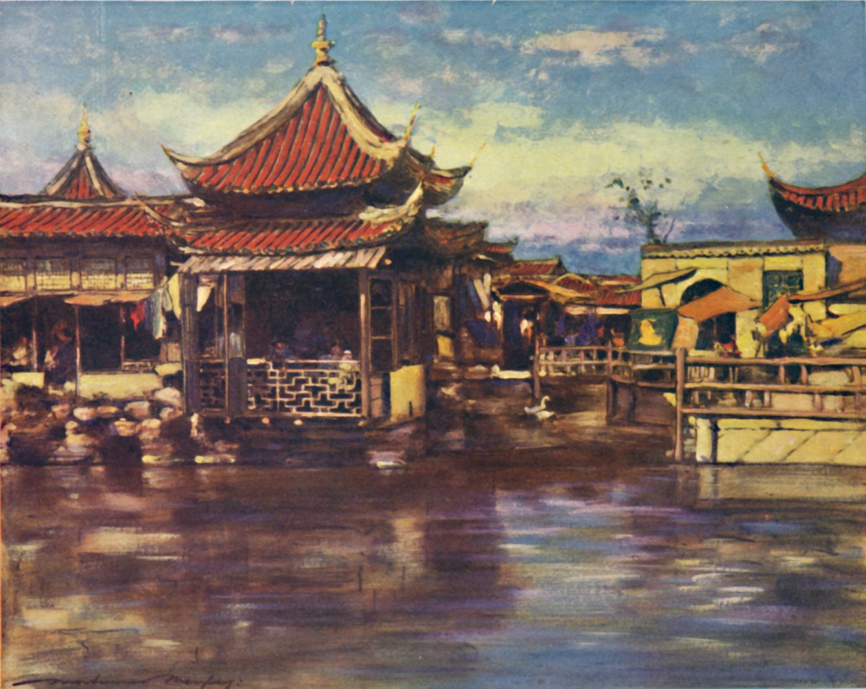 "Ett tehus, Shanghai", 1903 av Mortimer L Menpes