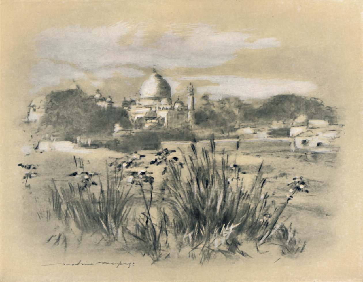 "The Taj at Agra", 1903 av Mortimer L Menpes