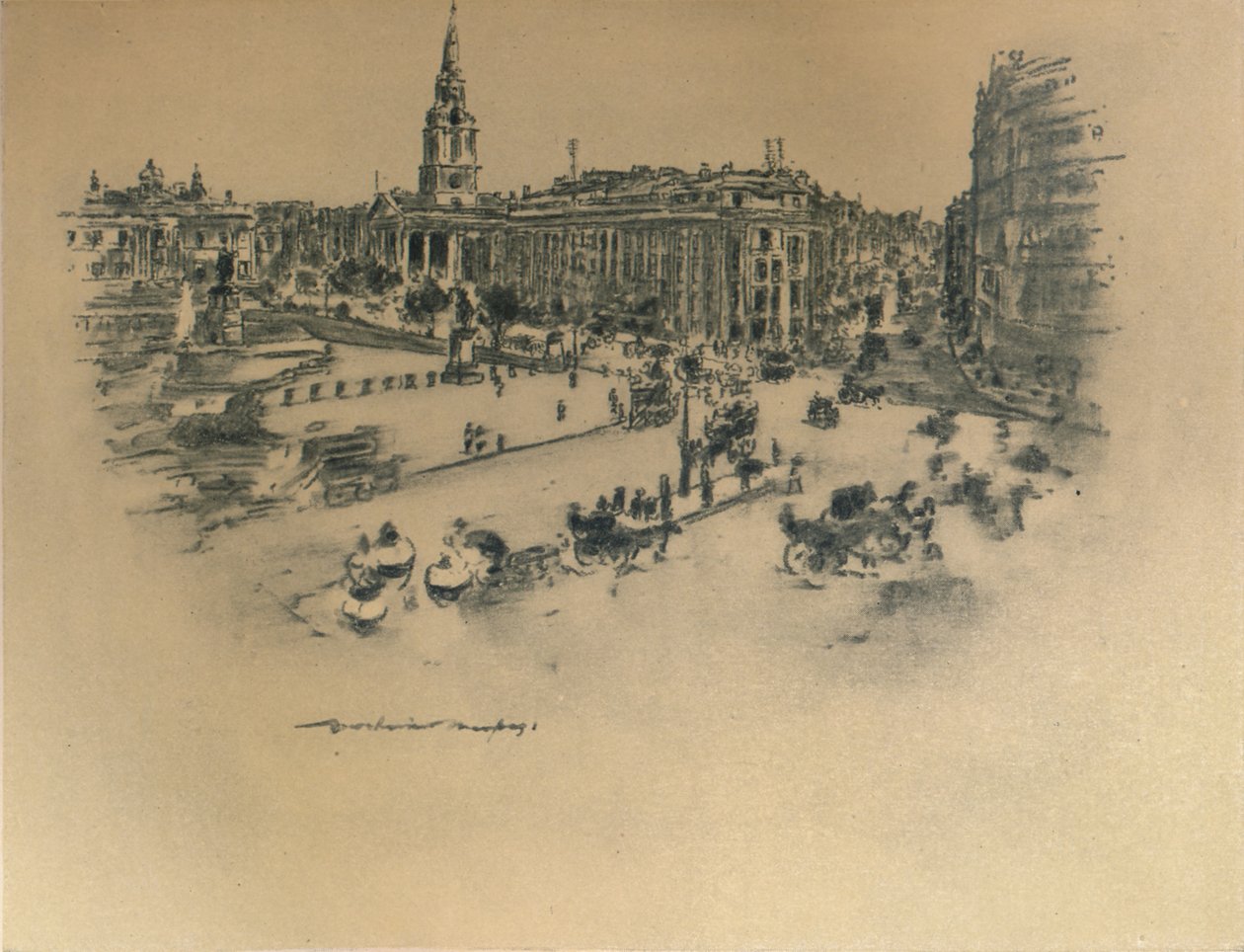 "Trafalgar Square", 1903 av Mortimer L Menpes
