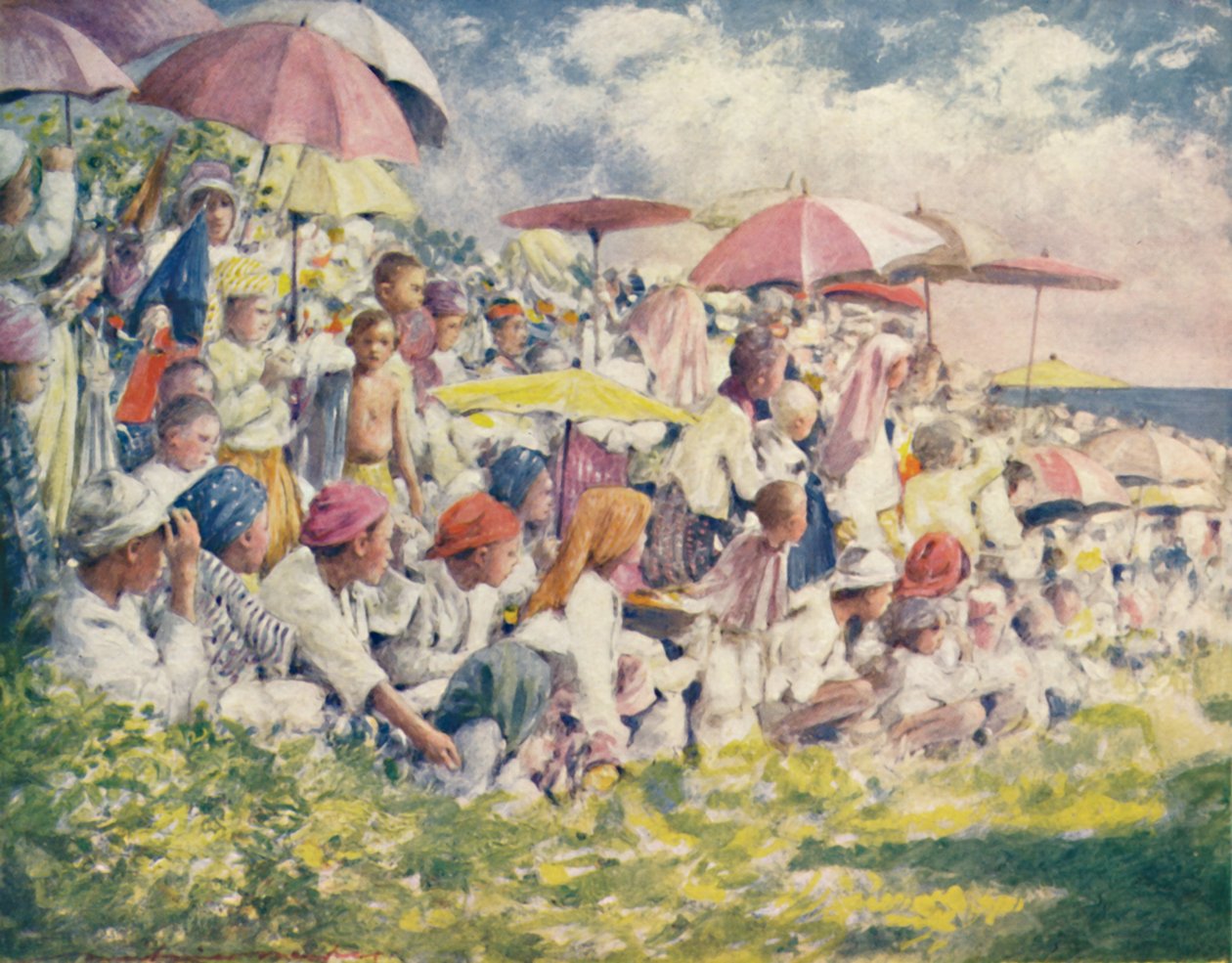 "Titta på en båtkapplöpning", 1903 av Mortimer L Menpes