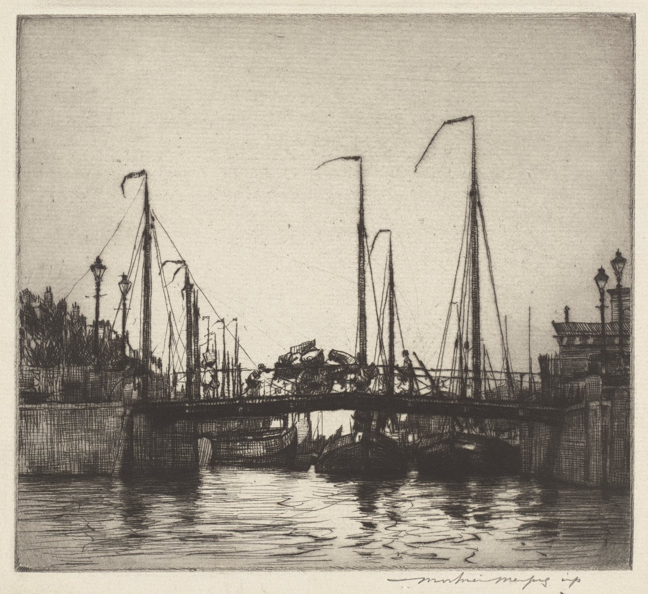 Bridge, Rotterdam (Chioggia: Fiskebåtar) av Mortimer Menpes