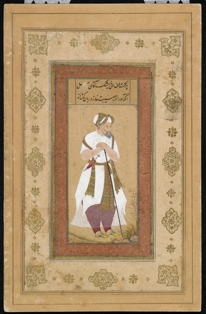 An Aged Courtier från Salim Album, Manuscript folio, c.1603 av Mughal School