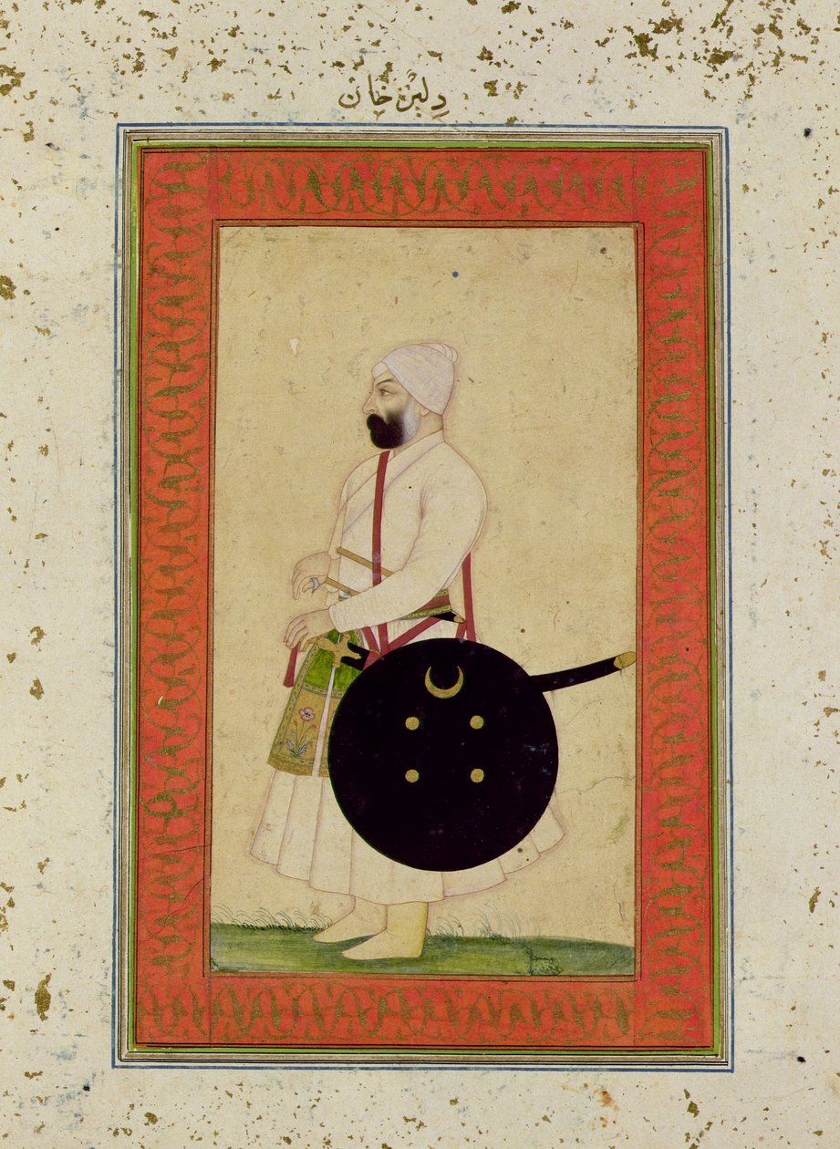 Porträtt av Dilir Khan, c.1760, från Large Clive Album av Mughal School