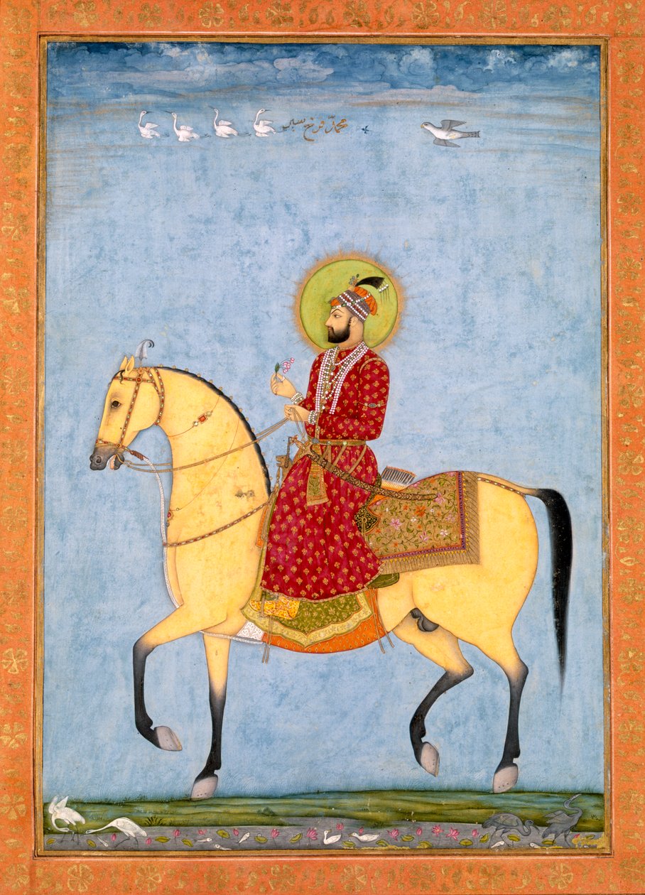 The Mughal Emperor Farrukhsiyar (1683-1719) (r.1713-19), från Large Clive Album av Mughal School