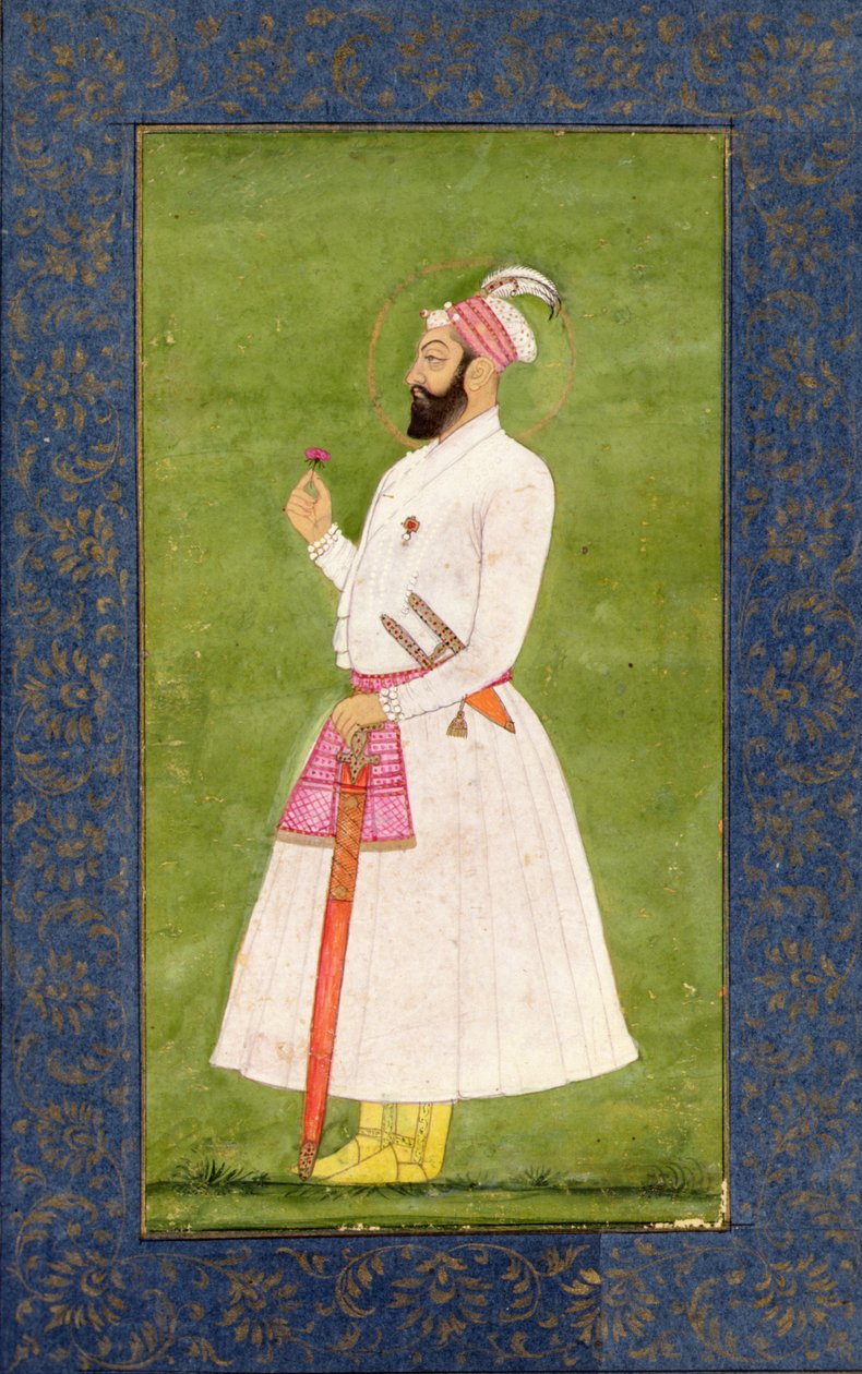 Mughal Emperor Bahadur Shah (1707-12) från Large Clive Album av Mughal School