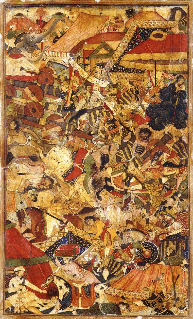 Battle Scene, ca. 1590 av Mughal School
