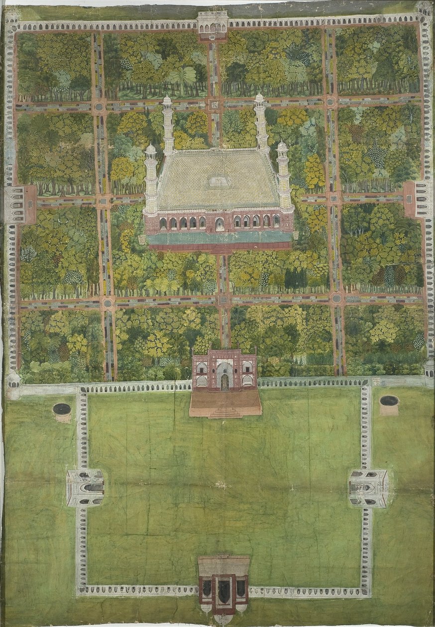 Jahangirs mausoleum i Lahore, 1770 av Mughal School