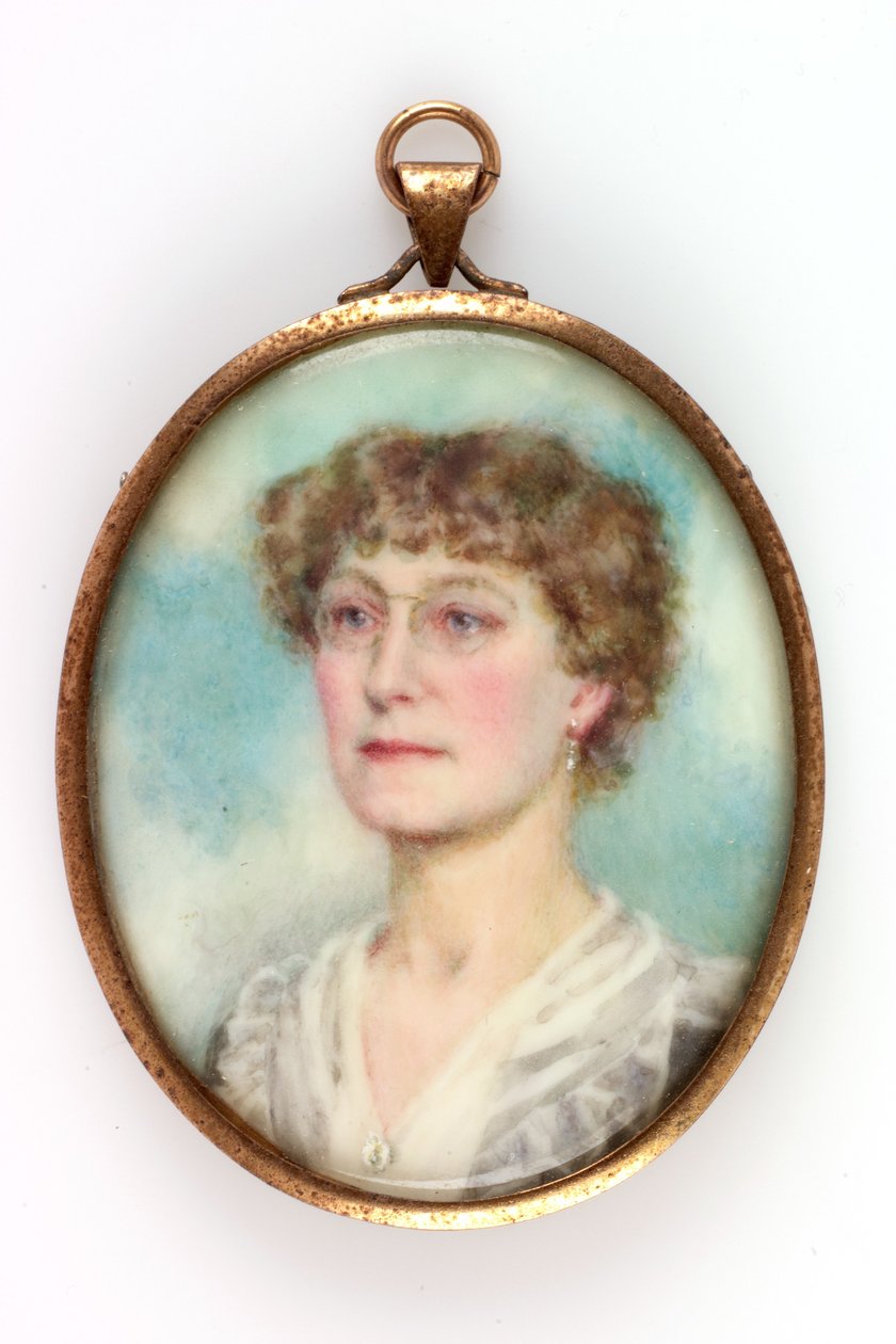 Porträtt av Miss Ada de Cardonnel-Lawson, 1914 (kroppsfärg, penna & wc på papper) av Muriel Linton