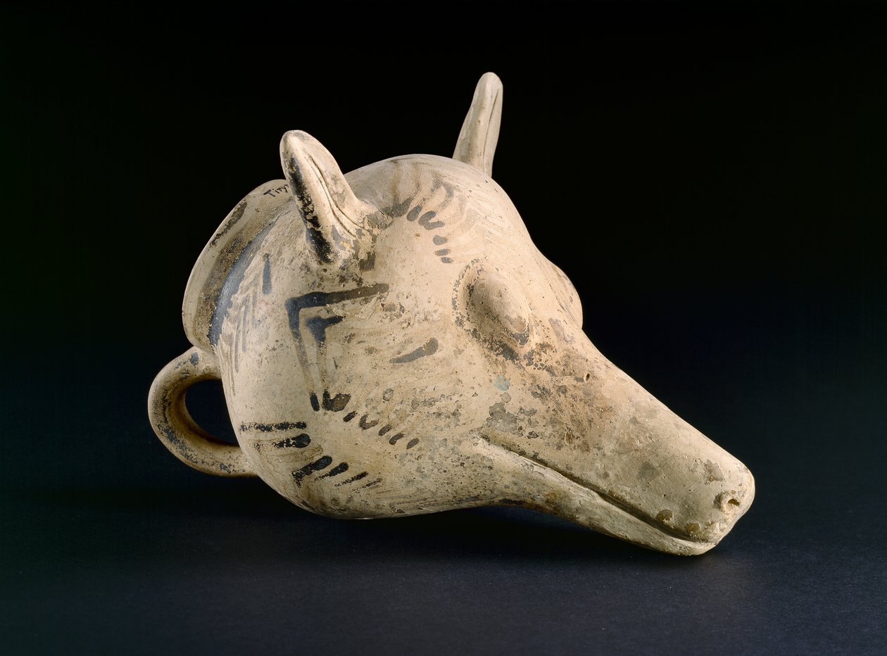 Fox rhyton keramik av Mycenaean