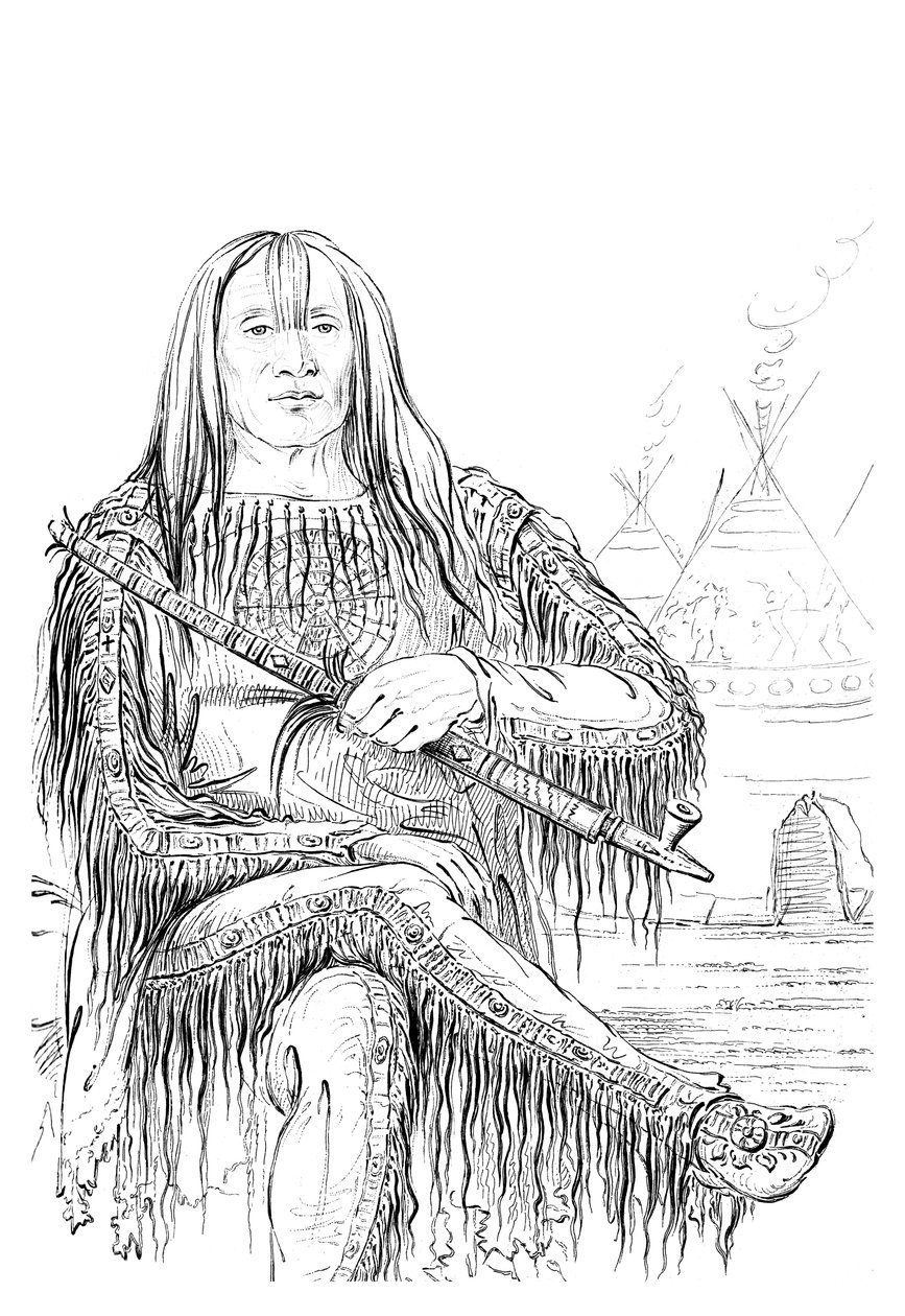 Chef för Blackfoot-nationen, 1841. av Myers and Co