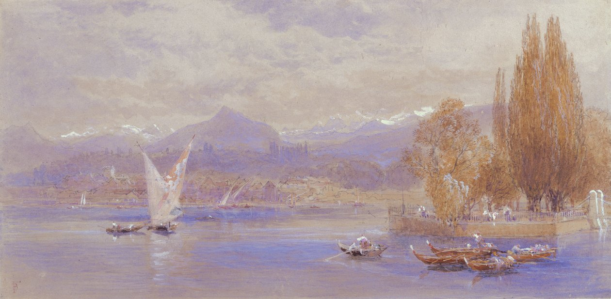 Genèvesjön, 1800-talet av Myles Birket Foster