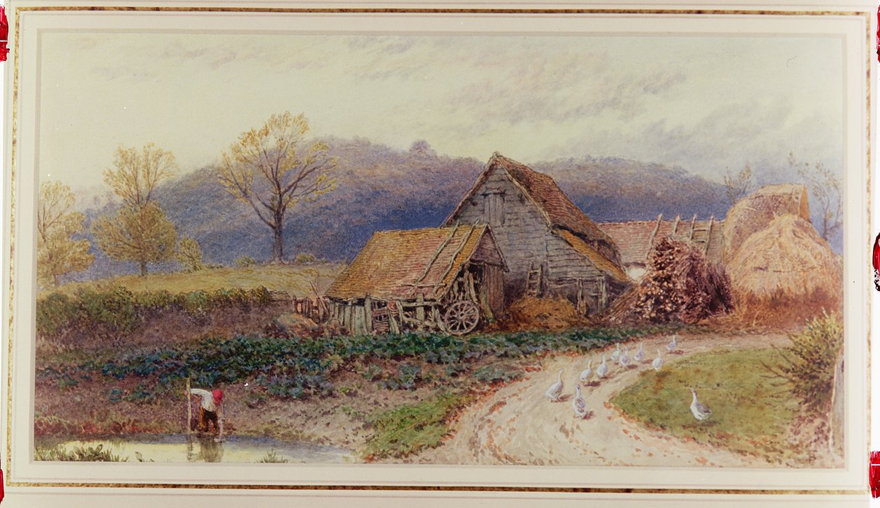 Landskap med en gård av Myles Birket Foster