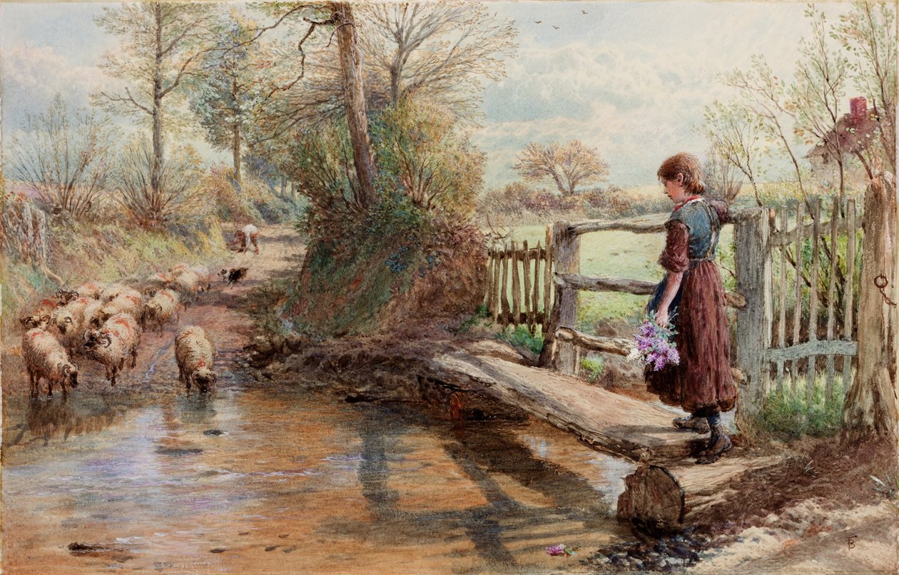 View in Surrey (bc und wc) av Myles Birket Foster
