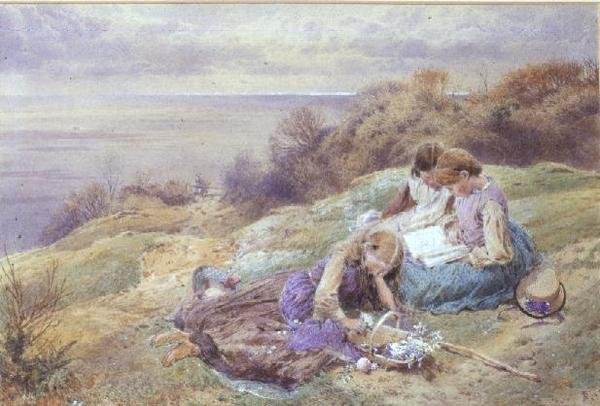 I Bonchurch, Isle of Wight av Myles Birket Foster