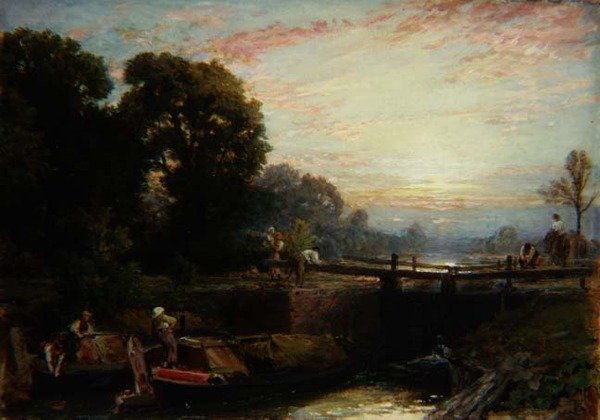 Lås vid solnedgången av Myles Birket Foster