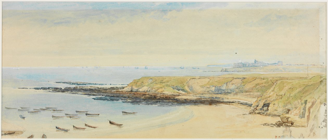 Tynemouth från Cullercoats (kroppsfärg) av Myles Birket Foster