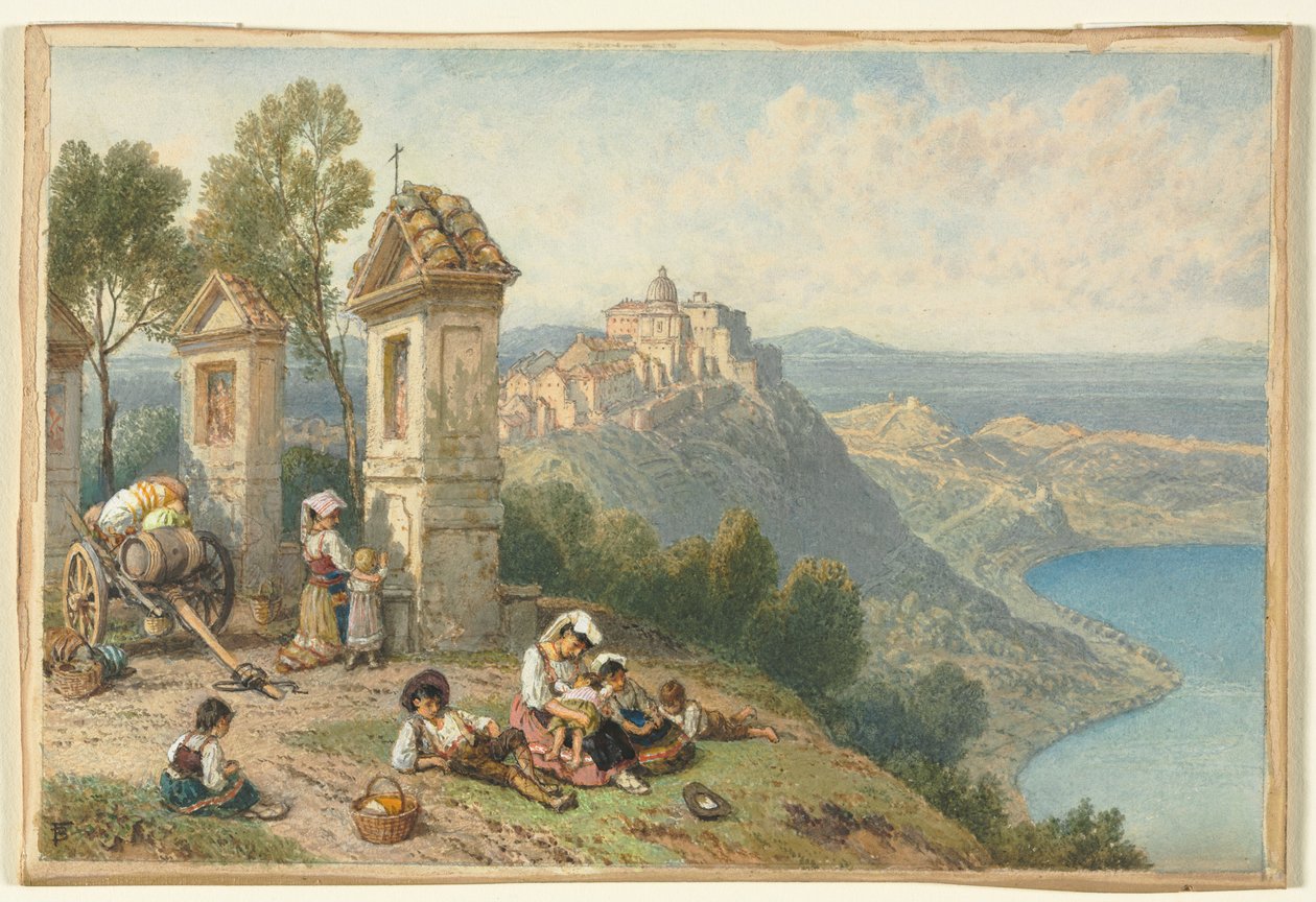 Utsikt över Castel Gandolfo av Myles Birket Foster