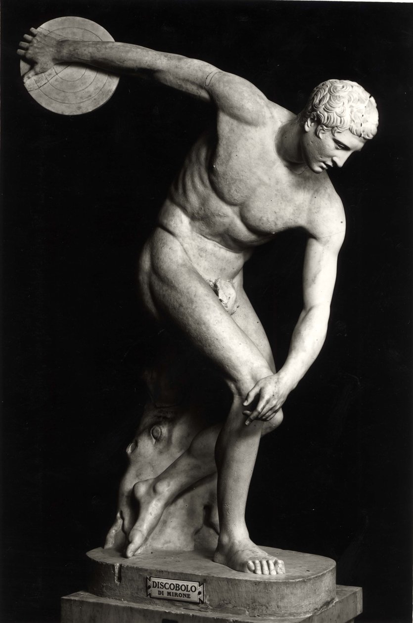 Discobolus, kopia av brons original av Myron