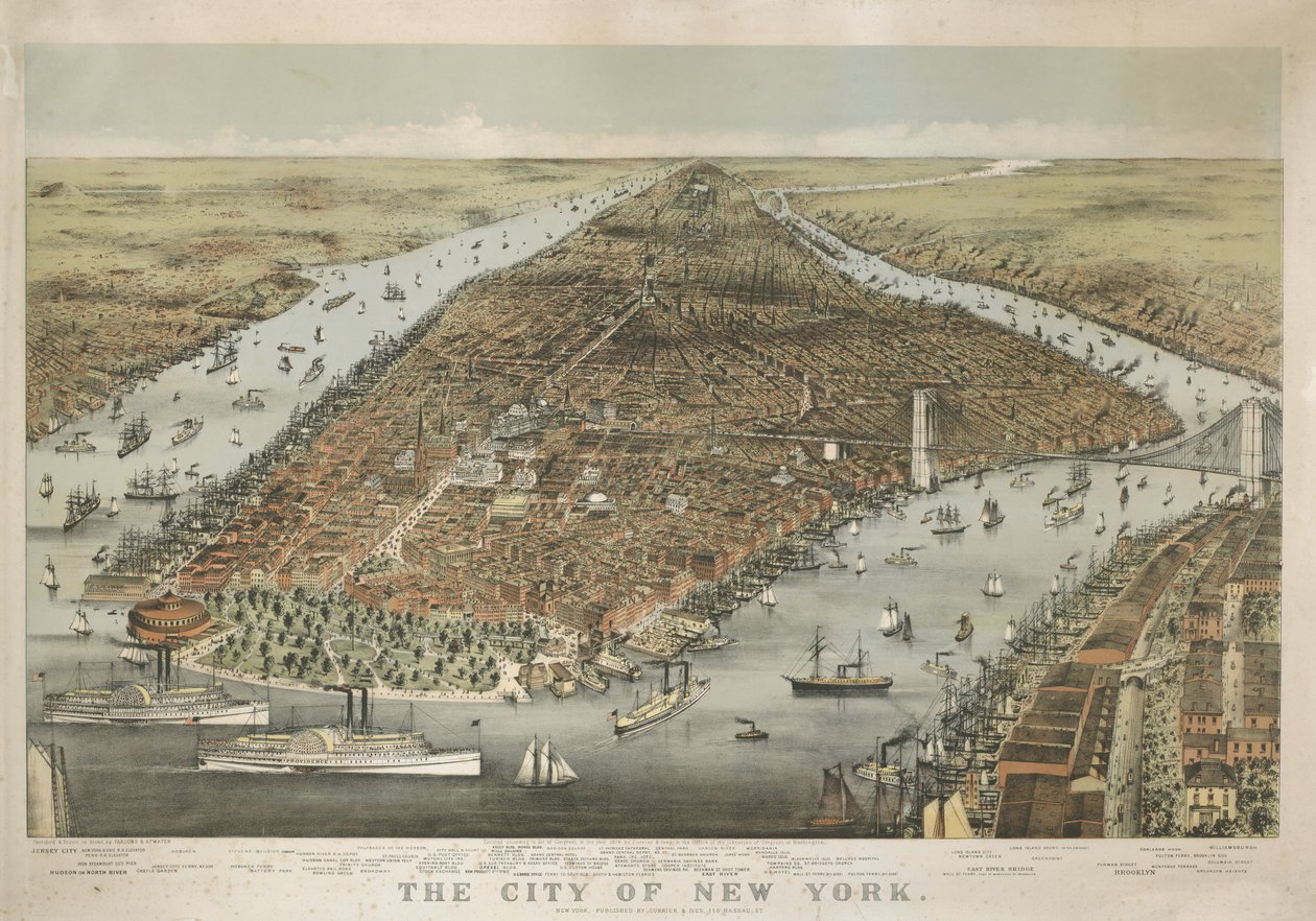 Staden New York, 1876 av Nathaniel Currier
