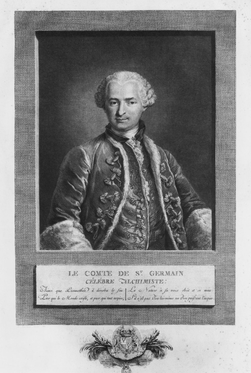 Greve av St. Germain, berömd alkemist, 1783 av N. Thomas