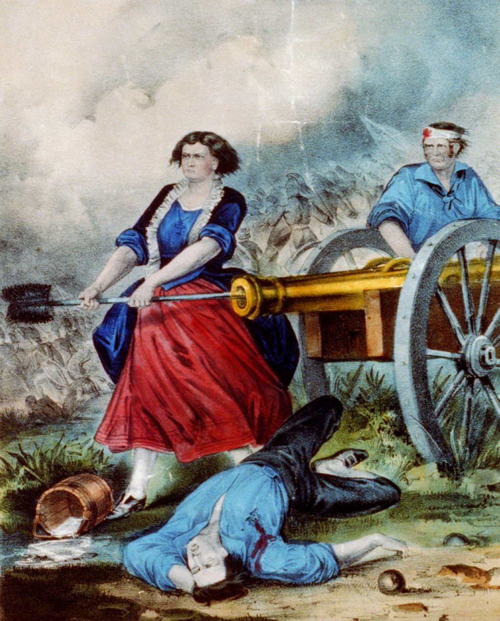 Molly Pitcher, 1876 (färglitografi) av N. and Ives, J.M. Currier