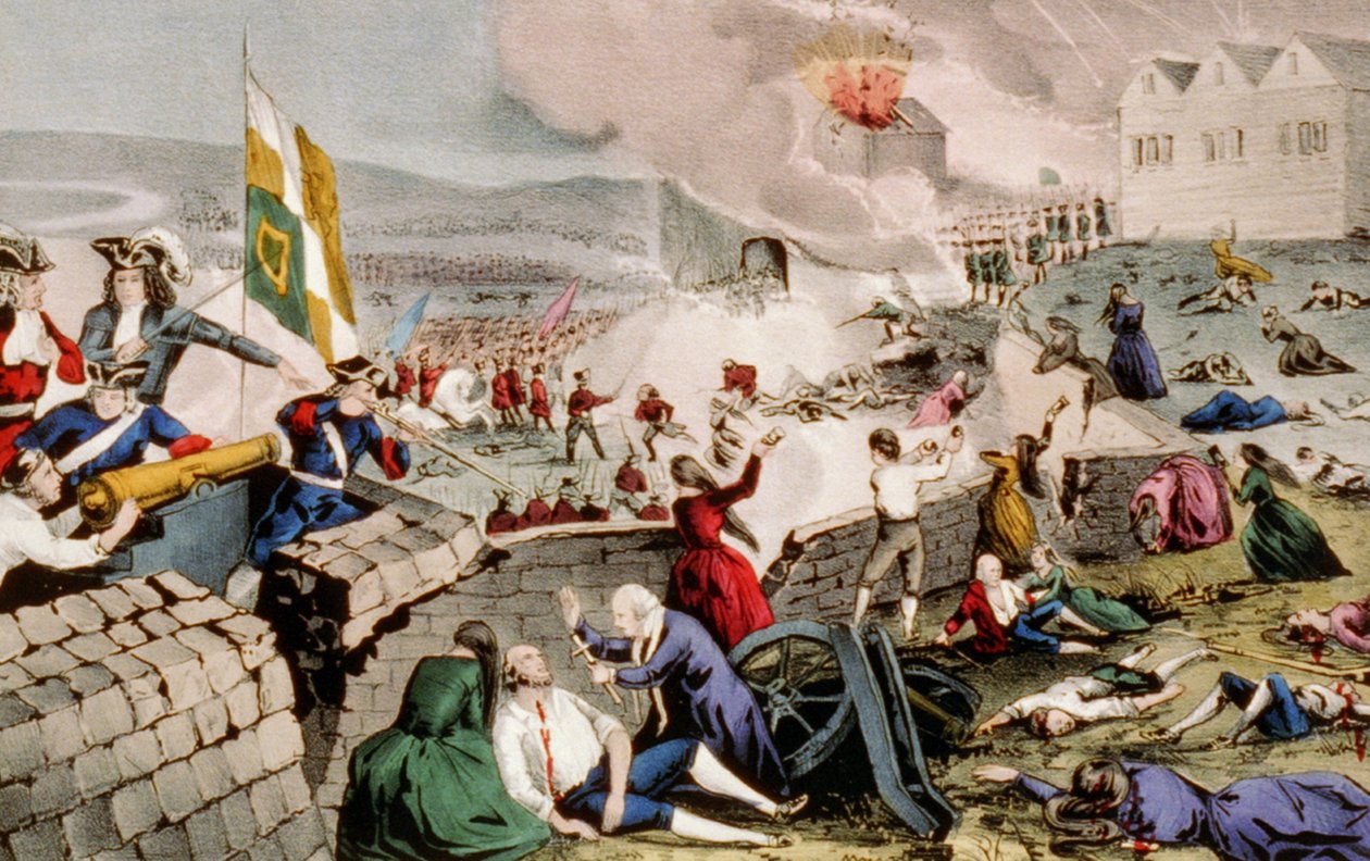 Belägringen av Limerick, 1848 (handfärgad litografi) av N. and Ives, J.M. Currier