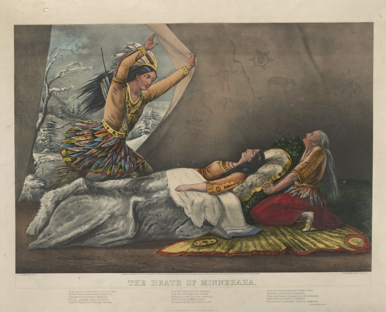 Minnehahas död 1867 av Nathaniel Currier