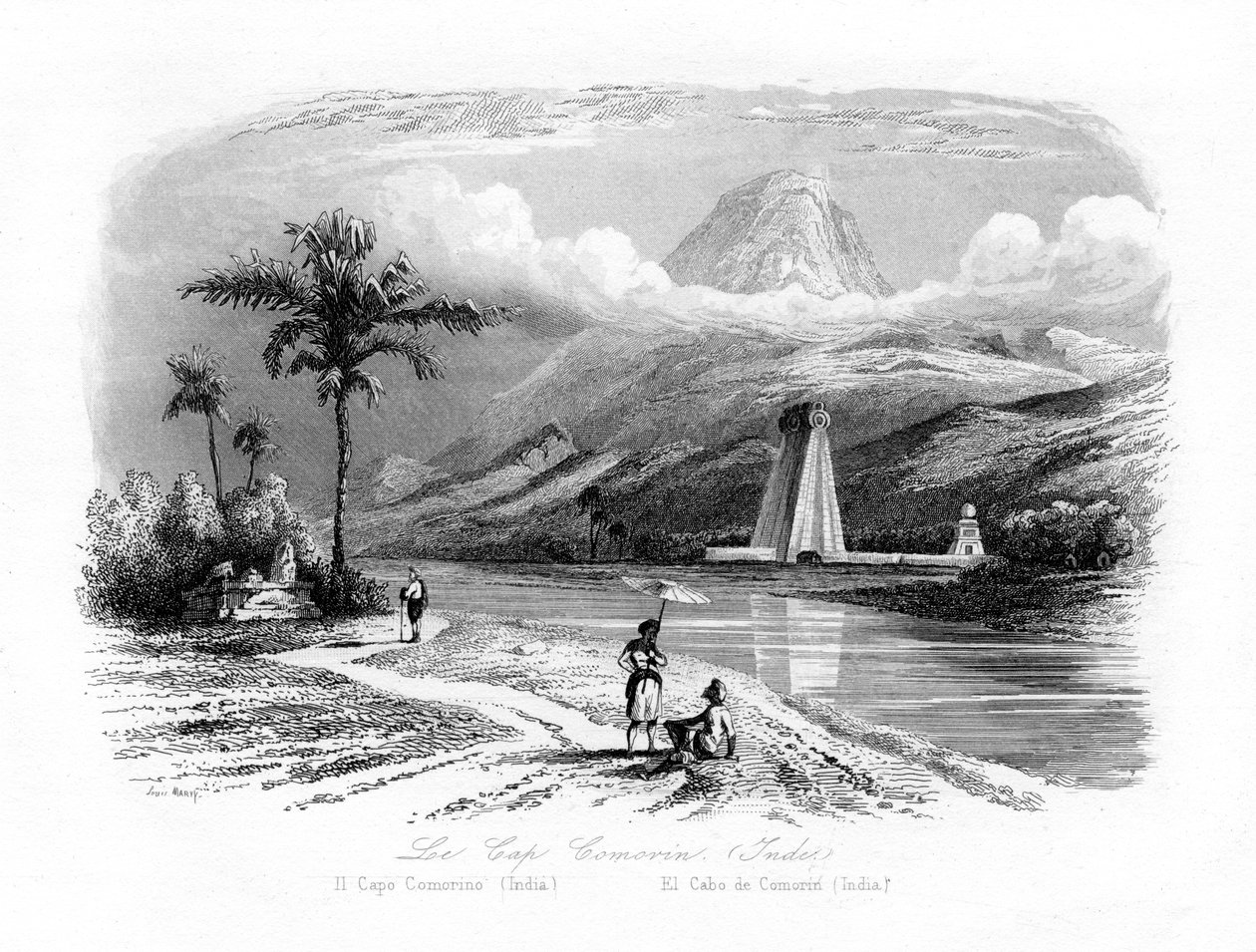 Cape Comorin, Indien, c1840 av N. Remond