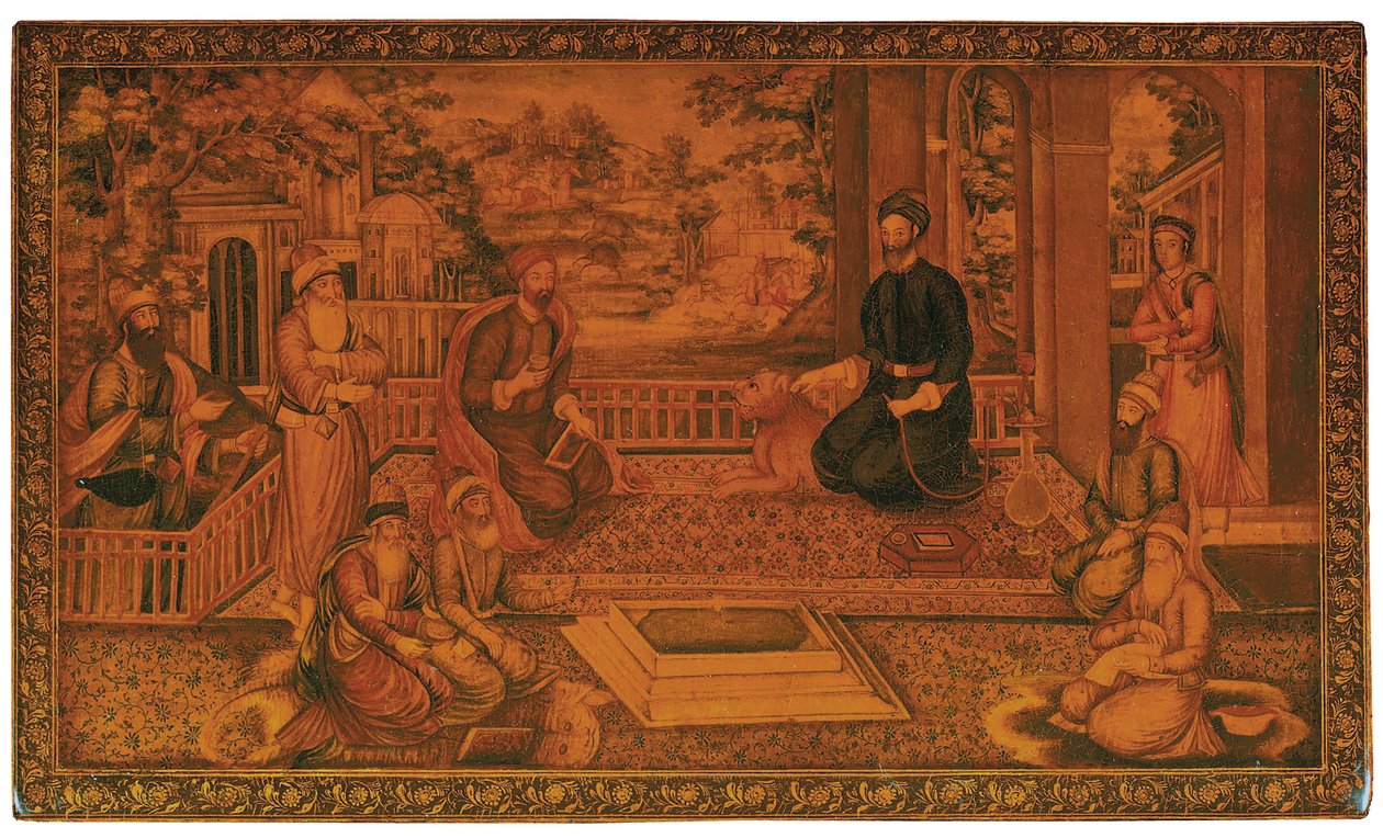 Qajar spegelfodral, c.1840 av Najaf Ali