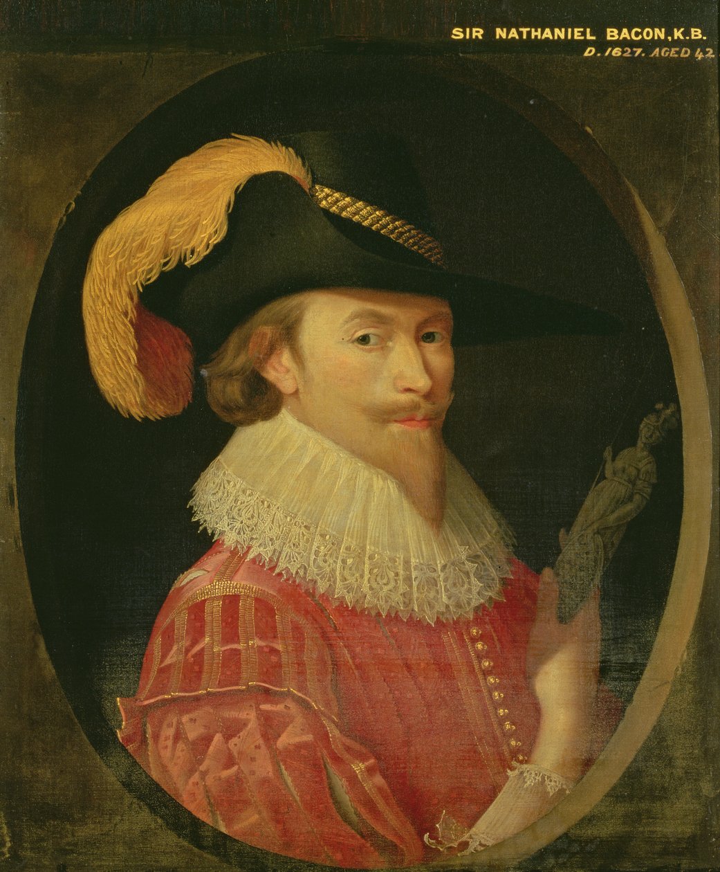 Självporträtt 42 år av Nathaniel Bacon