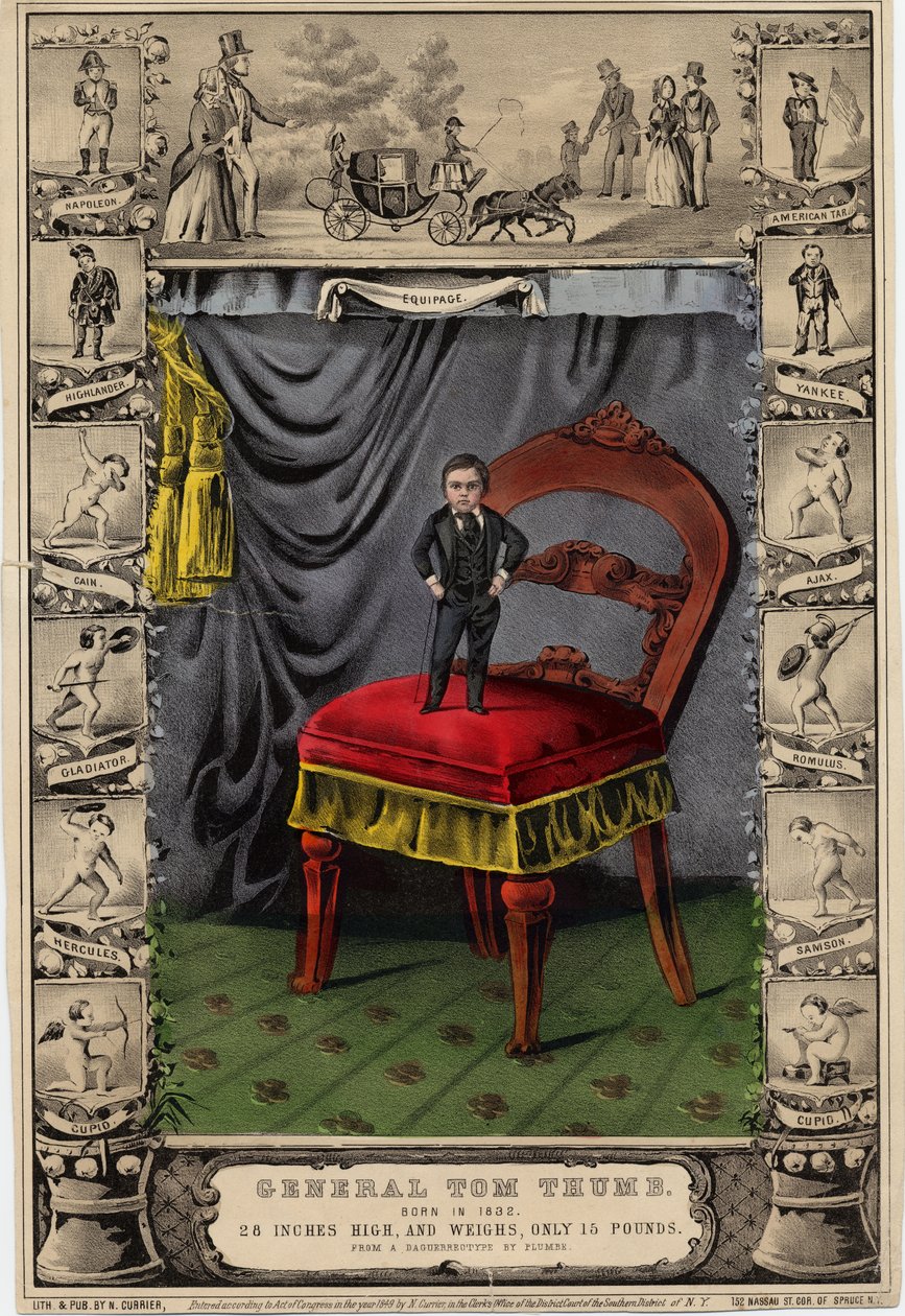 General Tom Thumb, utgiven av N. Currier, New York, från en daguerrotyp av Plumbe, 1849. av Nathaniel Currier