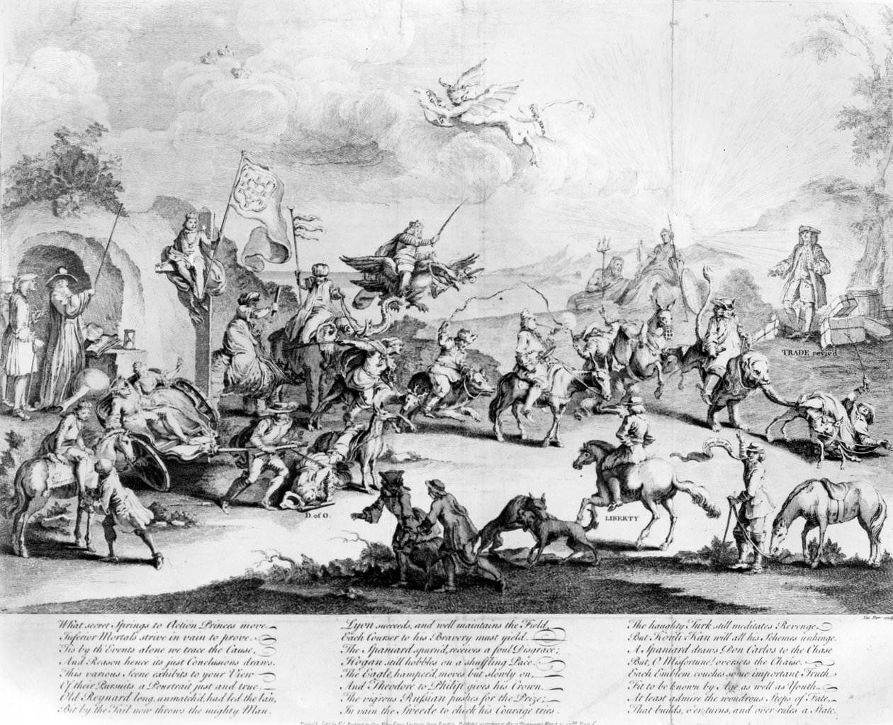 "Vilka hemliga källor till Action Princes flyttar ... som bygger, vänder och styr en stat", 1740 av Nathaniel Parr