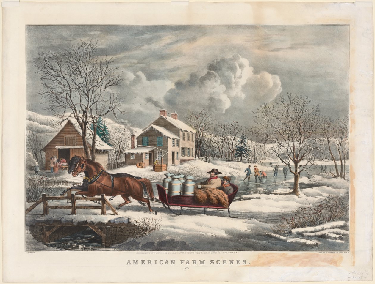 American Farm Scenes, vinter, 1853. av Nathaniel Currier