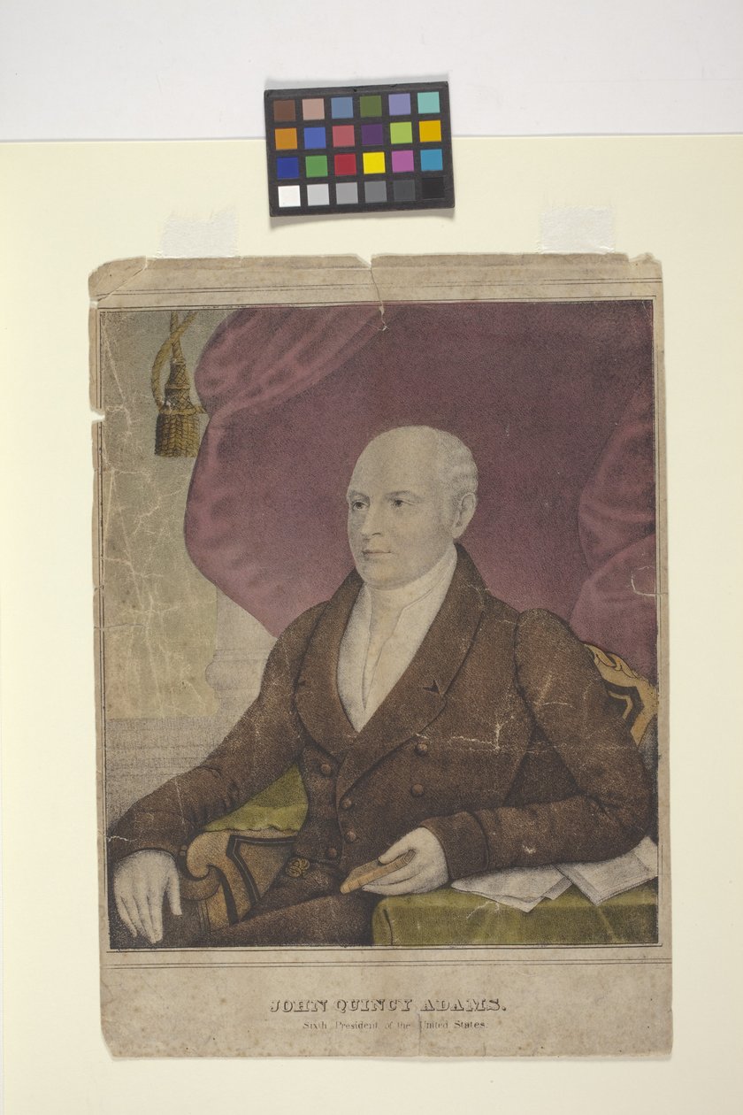 John Quincy Adams (handfärgad litografi) av Nathaniel Currier