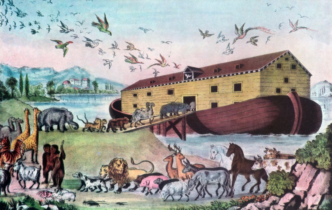 Noahs ark, 1800-talet. av Nathaniel Currier
