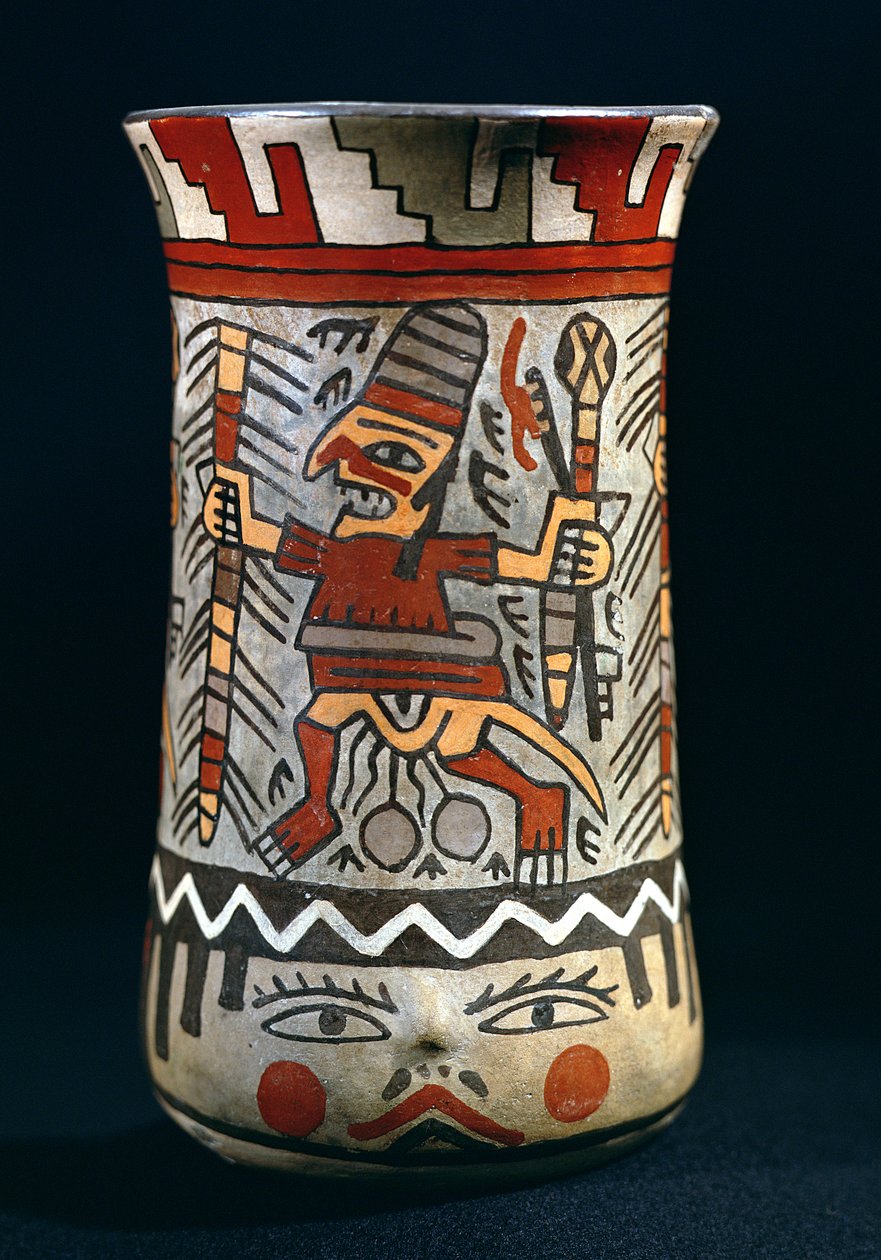Vas som föreställer en jordbruksscen (keramik) av Nazca Culture