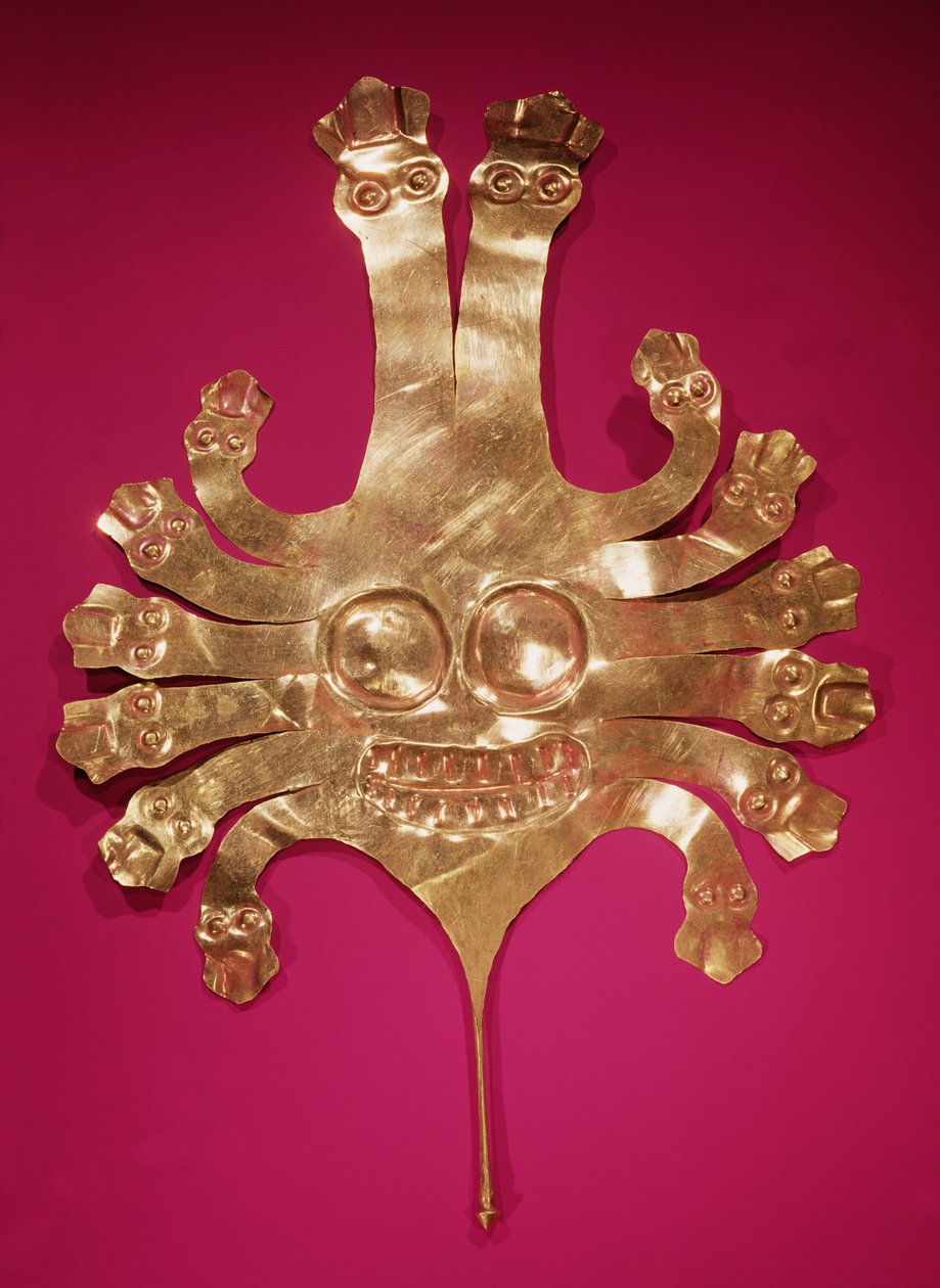 Head of Medusa, från Peru (guld) av Nazca Culture