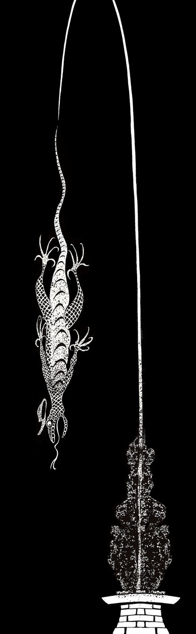 Ödlan Bill - illustration till Lewis Carrolls Alices Adventures in Wonderland (1865), 2005 av Neale Osborne