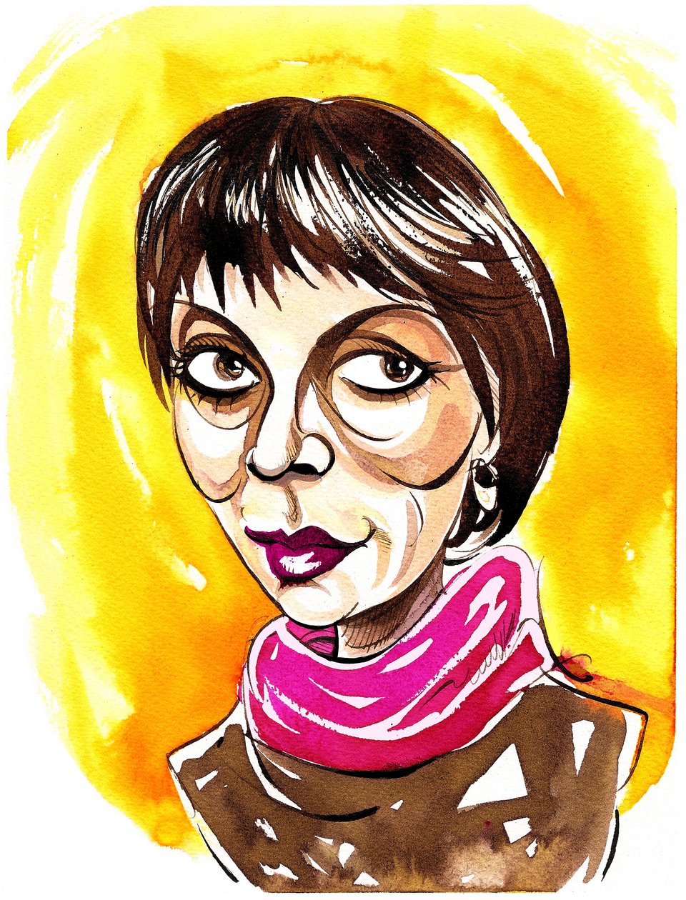 Brigitte Fassbaender - karikatyr av Neale Osborne