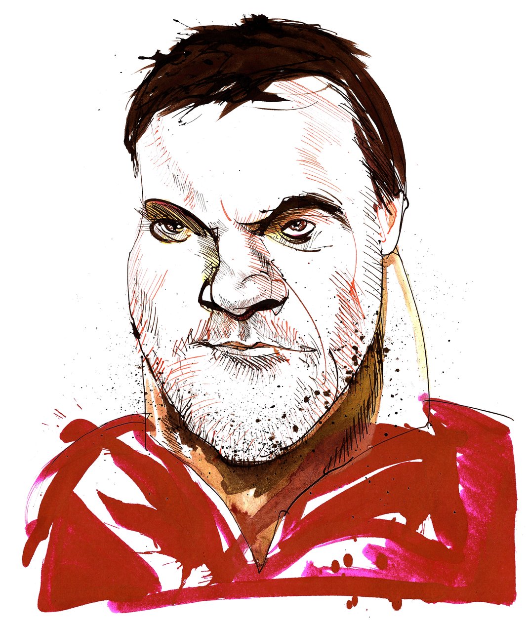 Bryn Terfel - karikatyr av walesisk basbaryton (född 1965) av Neale Osborne