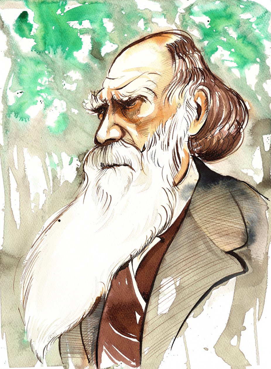 Charles Darwin (engelsk naturforskare och författare, 1809-82) porträtt av Neale Osborne