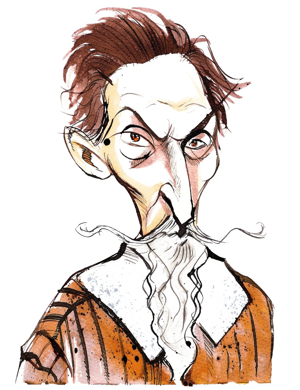 Claudio Monteverdi (1567 - 1643) italiensk kompositör, gambist, sångare och romersk-katolsk präst, karikatyr av Neale Osborne