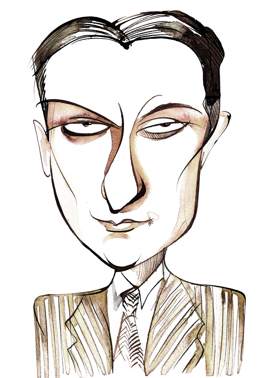 Dinu Lipatti, rumänsk pianist och kompositör (1917-1950), karikatyr av Neale Osborne