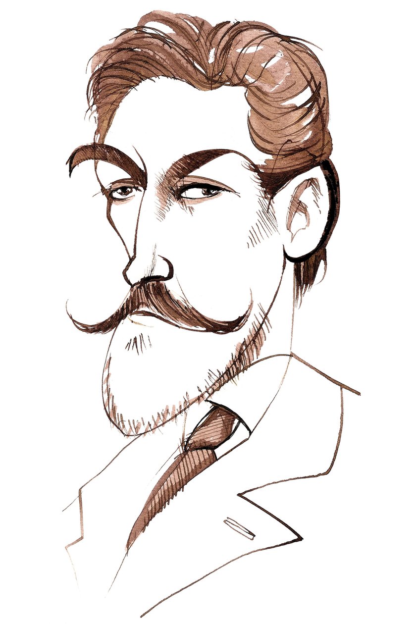 Felix Weingartner, österrikisk dirigent och kompositör, (1863 - 1942), karikatyr av Neale Osborne